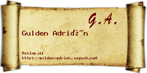 Gulden Adrián névjegykártya